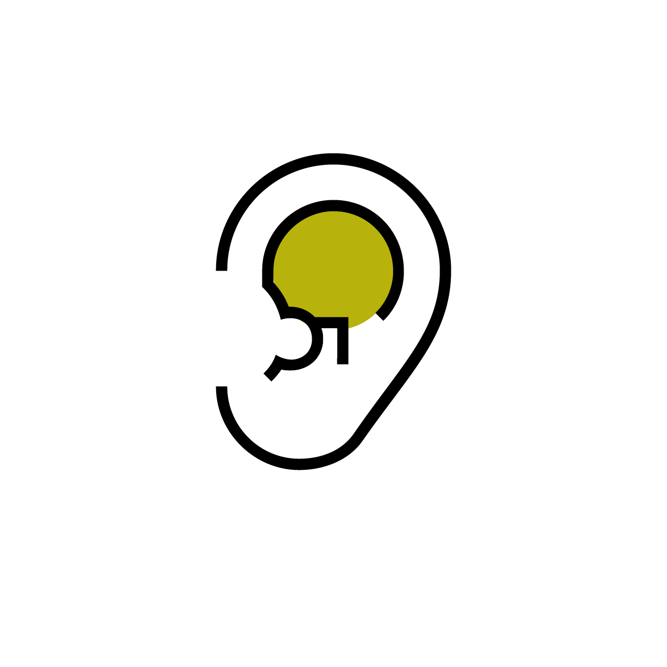 Icon for listening, human ear